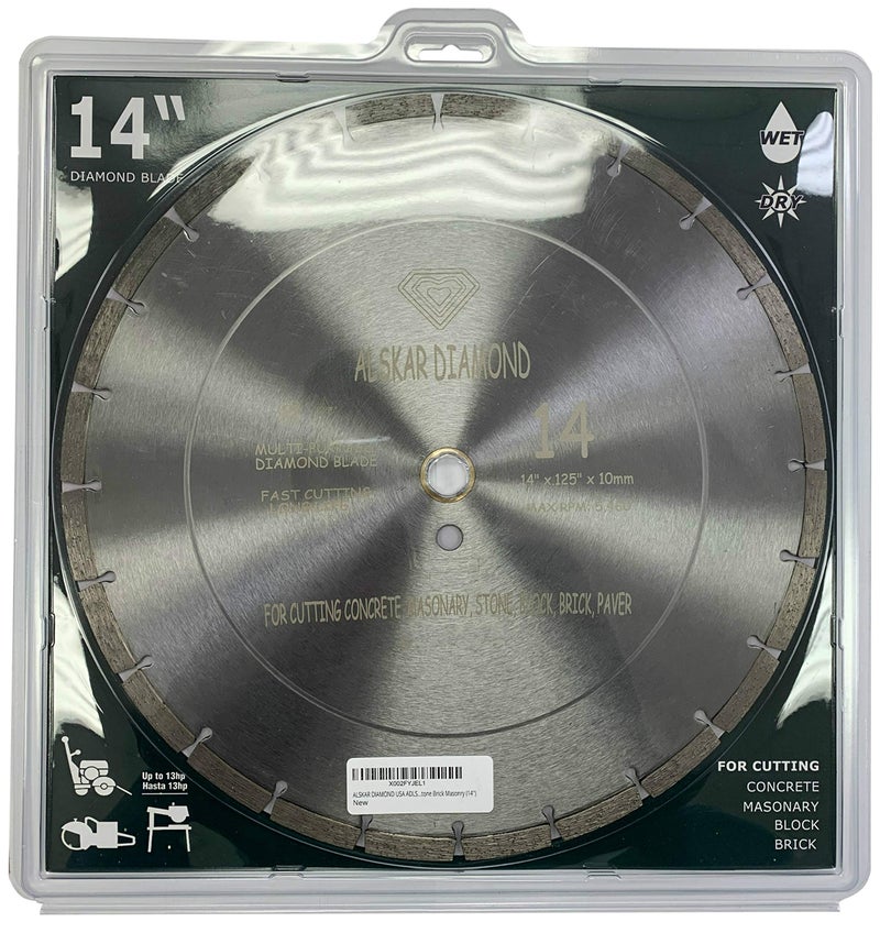 ALSKAR DIAMOND USA ADLSS 14 inch Dry or Wet Cutting General Purpose Segmented High Speed Diamond Saw Blades for Concrete Stone Brick Masonry (14") - Image 5